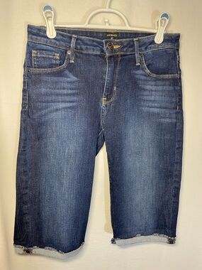Just Black Women’s Dark Blue Relaxed Denim Bermuda Shorts, Size 27